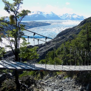 Finished Bridge with Grey Glacier in background