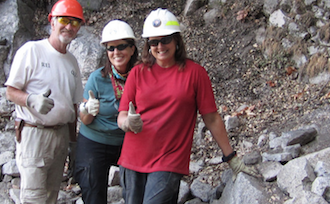 Satisfied volunteers in Yosemite