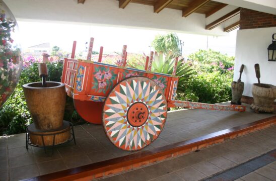 Oxcart, famous in Costa Rica to transport coffee from the Central Valley to the port cities for export