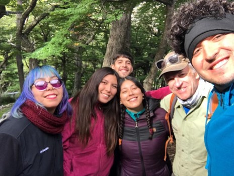 : Five of the Legacy Fund volunteers taking a rest day at Campamento Torres