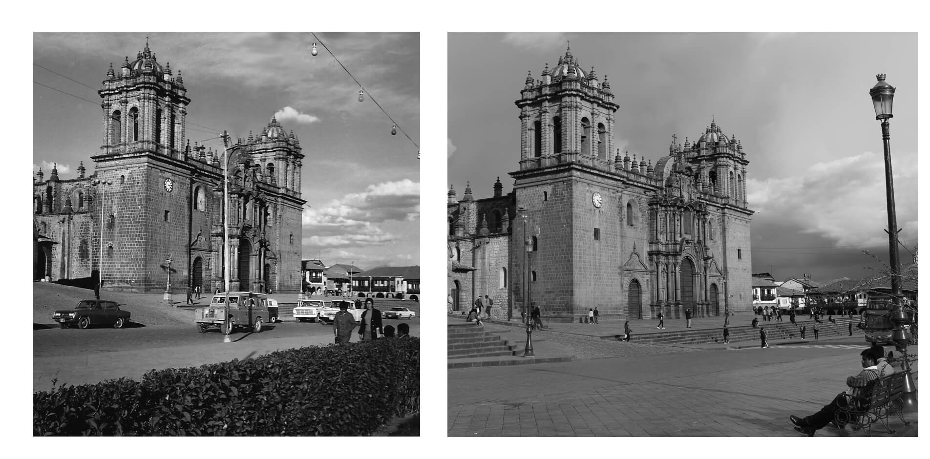 The cathedral in Cuzco, then and now