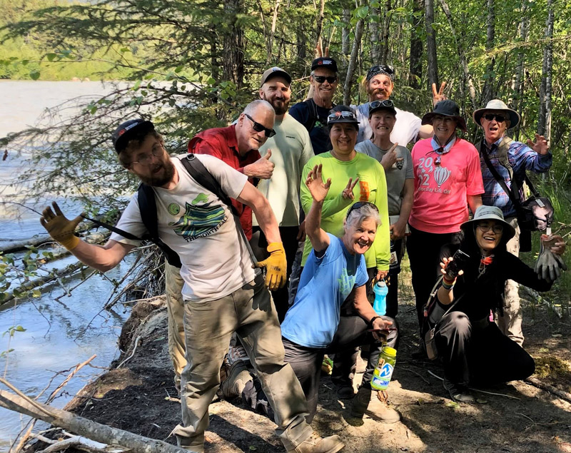 Daniel Humphrey with his friends in Alaska